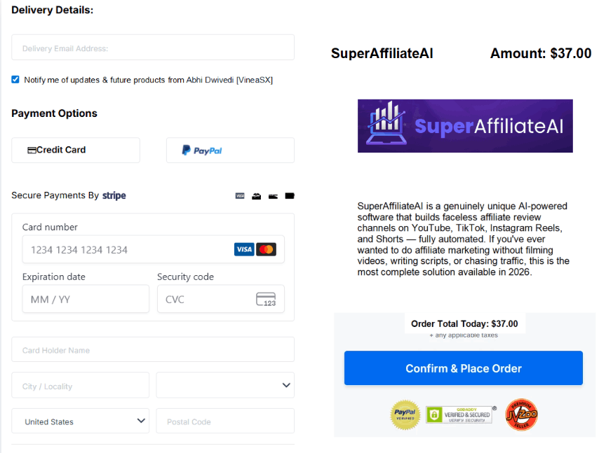 SuperAffiliateAI-order-page